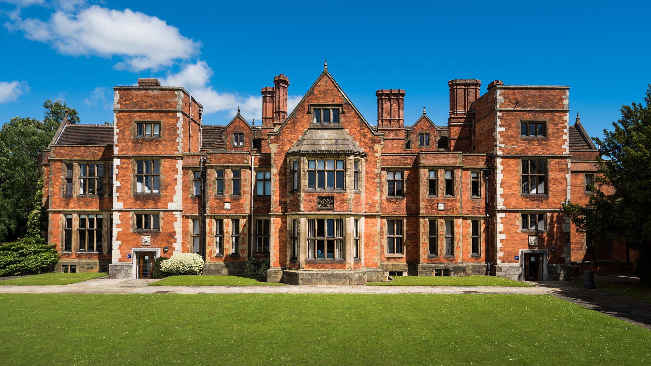 Heslington Hall, at the University of York, in summer.