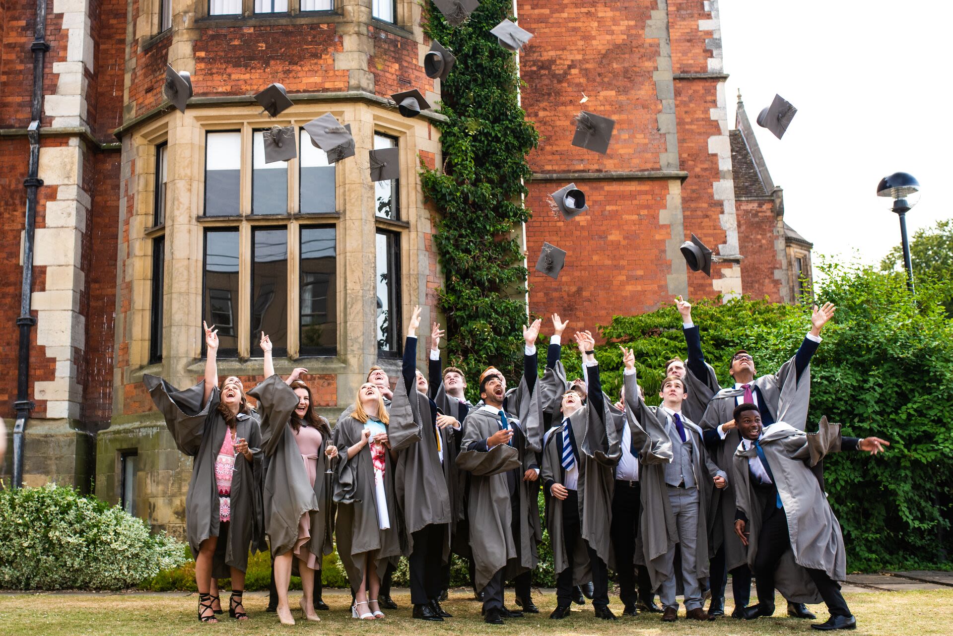 Students outside Heslington Hall