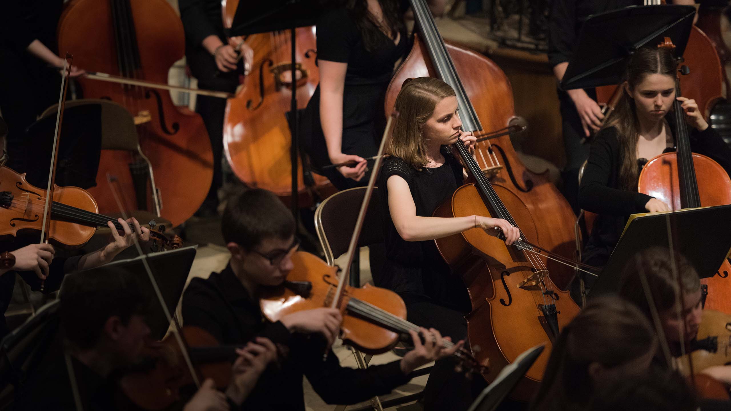 Members of the University Orchestra.