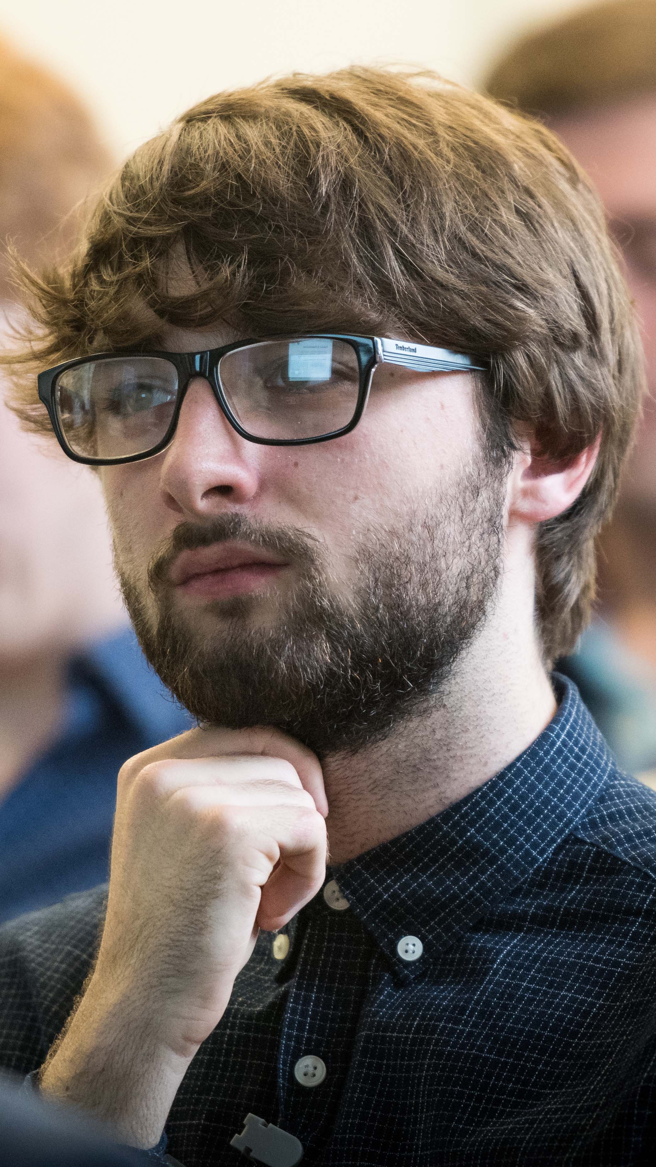 Student listening to a lecture.