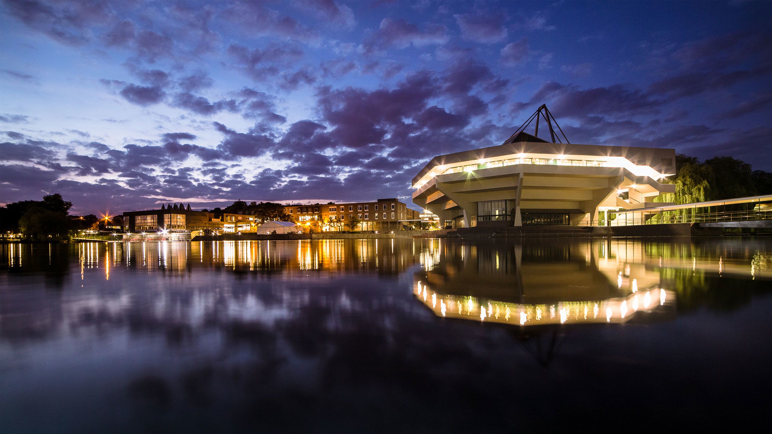 University of York Campus West at night