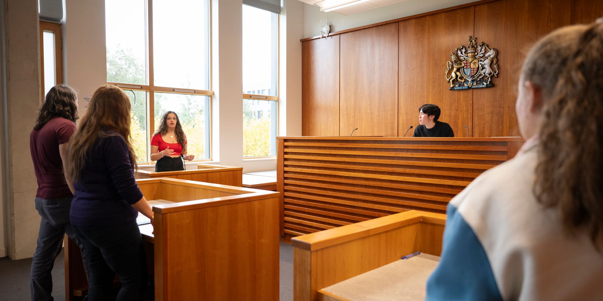 Undergraduate Students In the mock courtroom