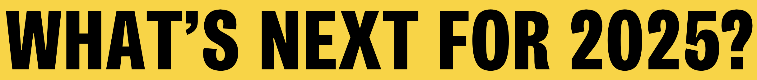 What's next for 2025?